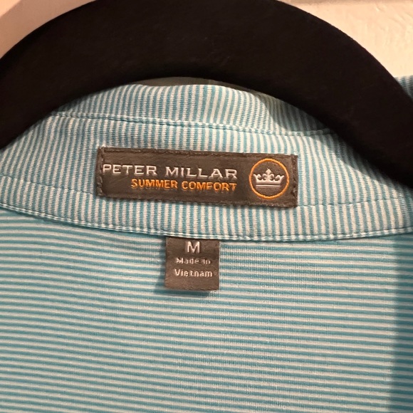 Peter Millar Summer Comfort Jubilee Polo Men’s Medium Green Blue Seafoam - Picture 5 of 5